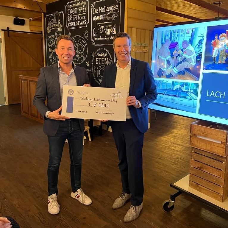cheque rotary Sliedrecht voor lach voor een dag