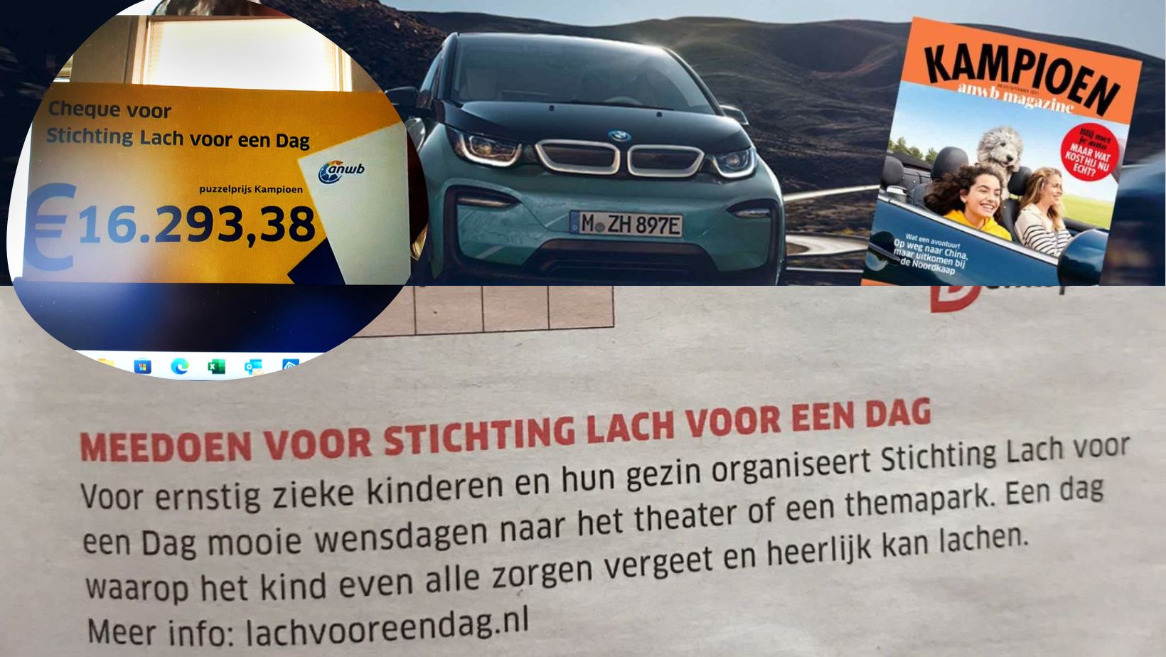 ANWB reikt cheque uit aan Lach voor een Dag