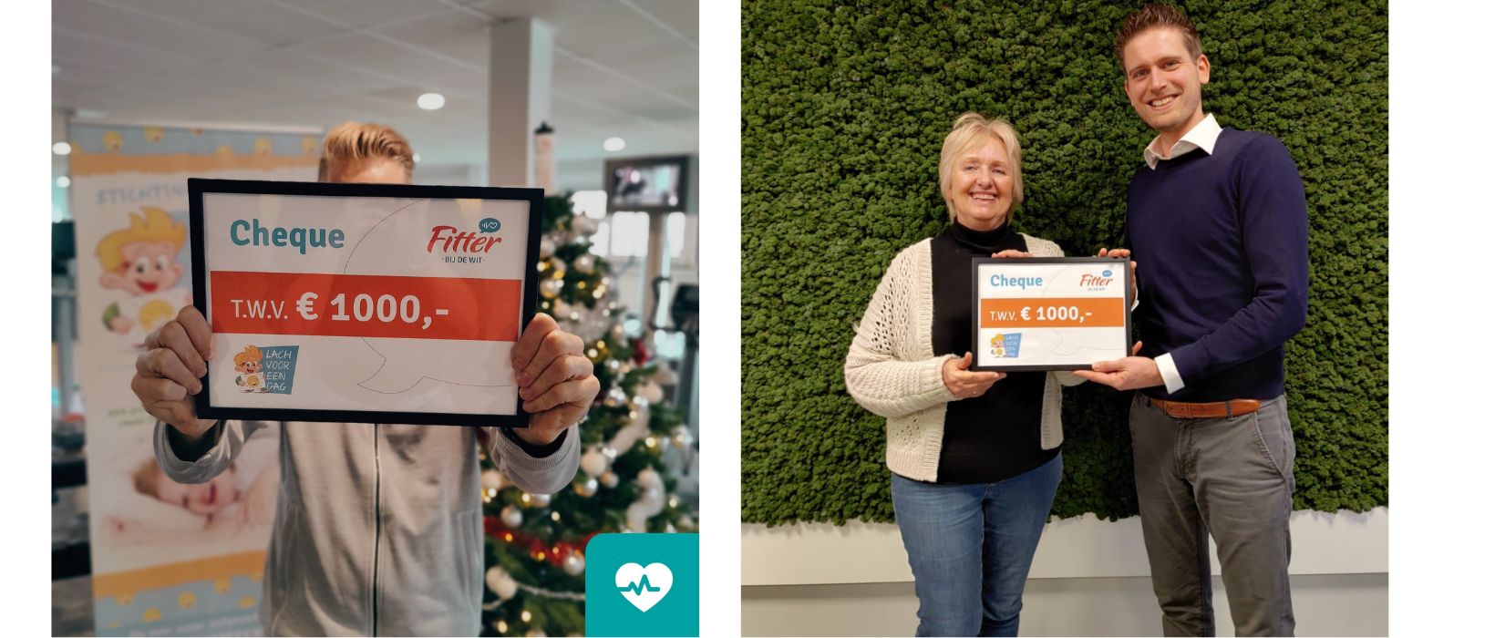 Fitter bij de Wit cheque lach voor een dag