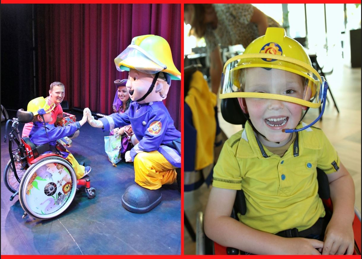 Mees fotocollage lach voor een dag